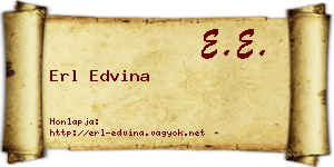 Erl Edvina névjegykártya